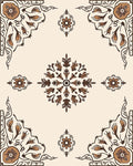 Classic Floral Medallion Border Design Rug