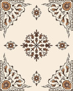 Classic Floral Medallion Border Design Rug