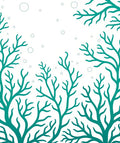 Teal Branch Pattern Bubbles Design Rug