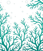 Teal Branch Pattern Bubbles Design Rug
