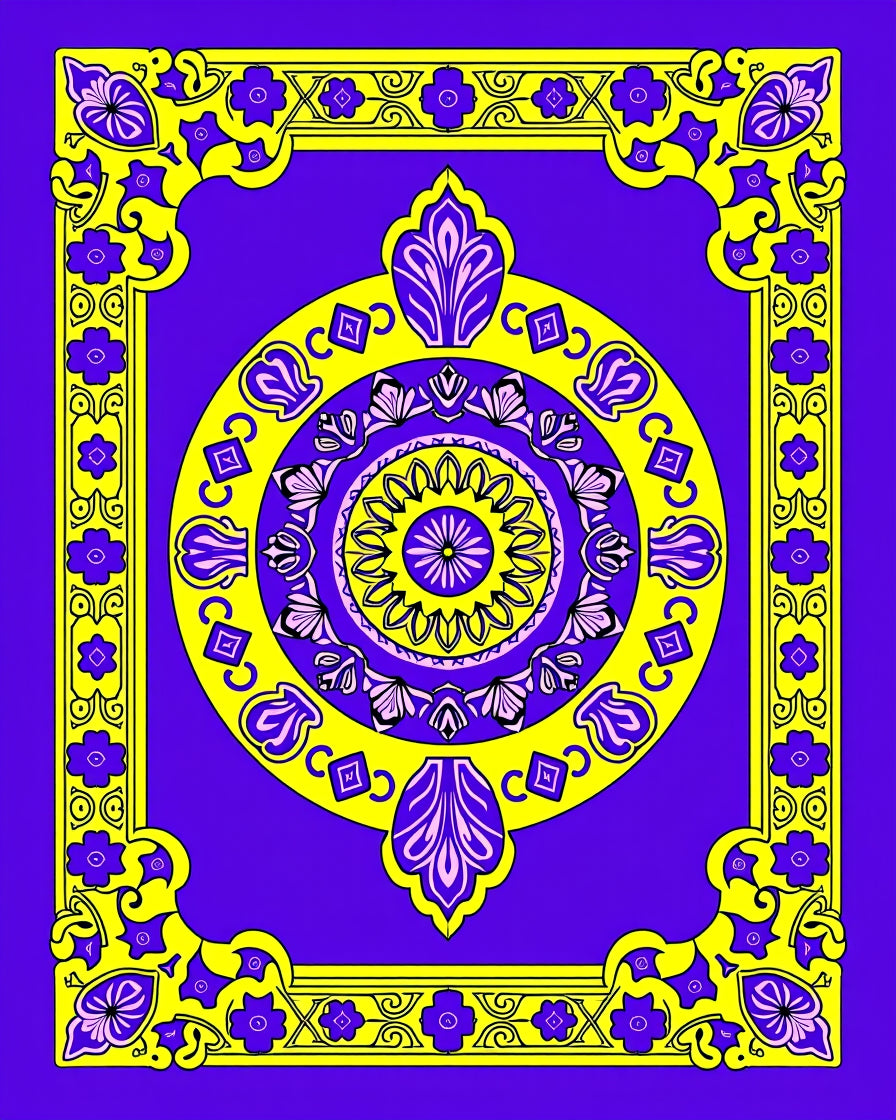 Vibrant Geometric Mandala Pattern Rug