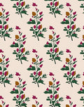 Delicate Floral Pattern with Burgundy Accents Rug