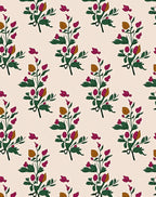 Delicate Floral Pattern with Burgundy Accents Rug