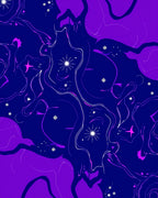 Abstract Swirls Stars Pattern Rug