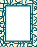 Teal Swirl Pattern Border Design Rug