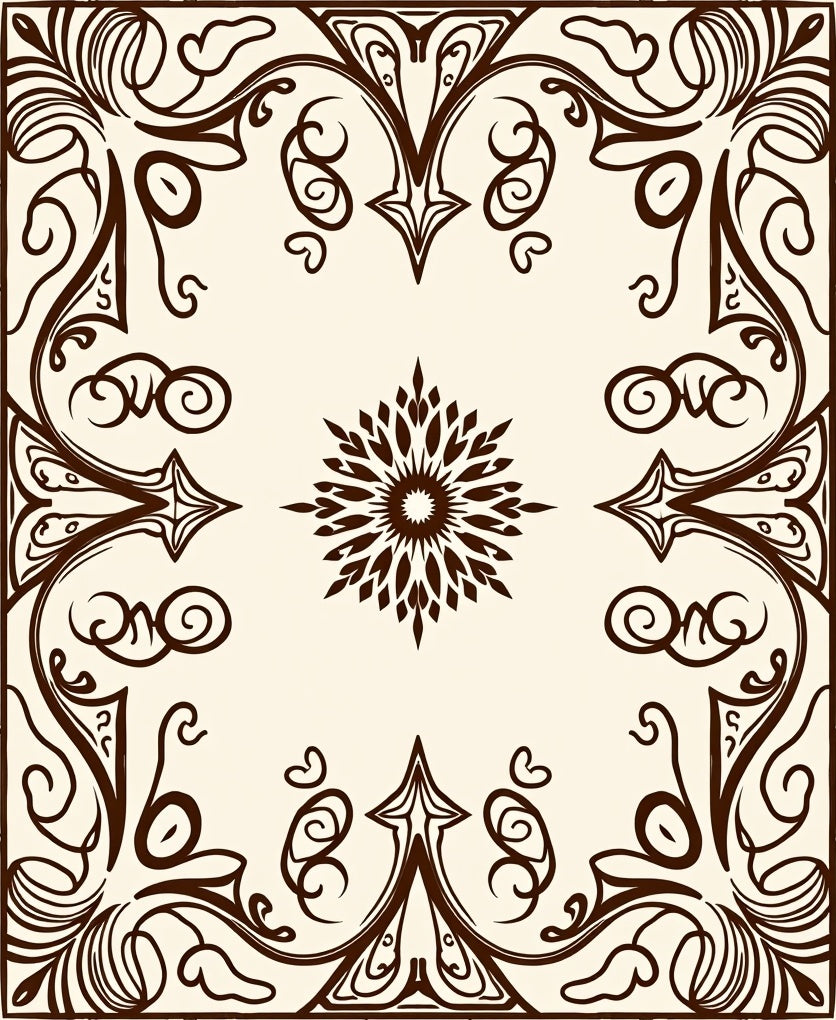 Ornate Scrollwork Symmetry Rug