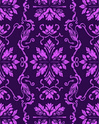 Ornate Pink Floral Damask Pattern Rug
