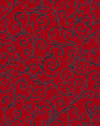 Rich Red Baroque Vine Pattern Rug