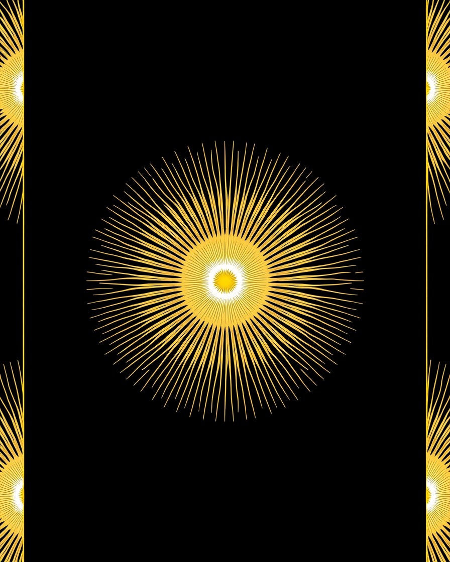 Radiant Sunburst Geometric Art Design Rug