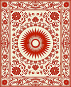 Radiant Sun Floral Border Design Rug