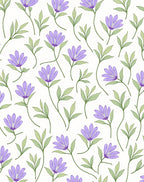 Delicate Purple Floral Botanical Pattern Rug