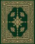 Ornate Emerald Golden Floral Embrace Rug