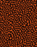 Orange Black Speckled Pebble Pattern Rug