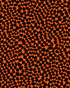 Orange Black Speckled Pebble Pattern Rug