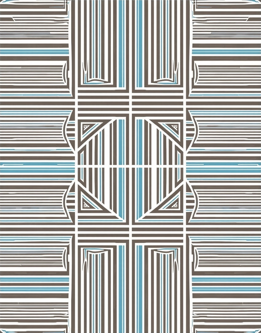 Modern Geometric Stripe Patterned Abstract Rug
