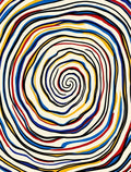 Retro Swirl Primary Colors Pattern Rug