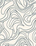 Abstract Swirl Blue Lines Rug