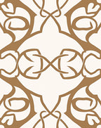 Elegant Tan Abstract Intertwined Design Rug