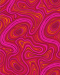 Wavy Pink Orange Swirl Pattern Rug