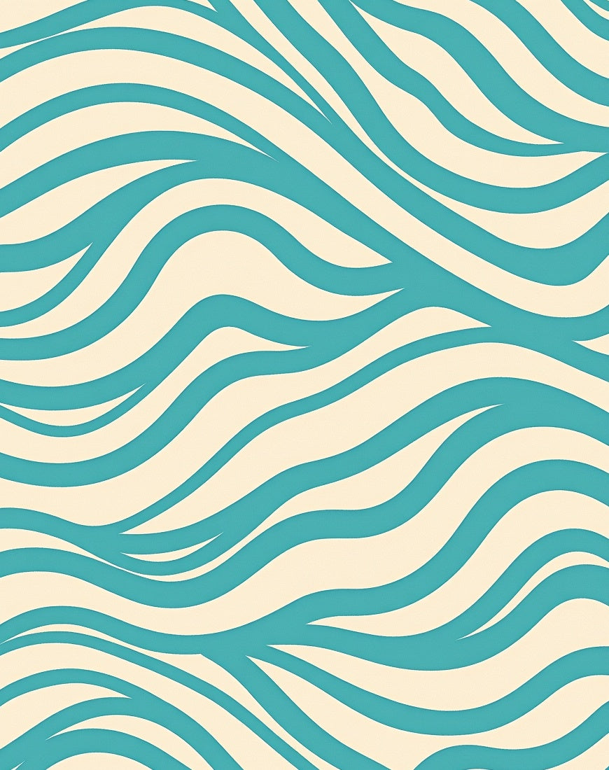 Teal Wavy Stripe Pattern Rug