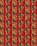 Intricate Red Gold Floral Motif Rug