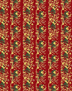 Intricate Red Gold Floral Motif Rug