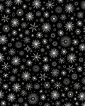 Drawn Starburst Pattern Black White Rug