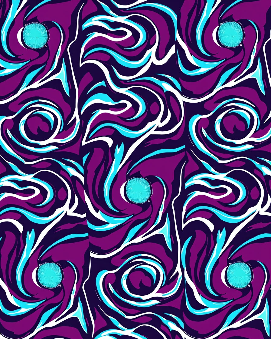 Vivid Swirls Circles Abstract Design Rug