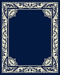 Ornate Floral Inlay Border Design Rug