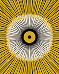 Radiating Sunburst Yellow Black Rug