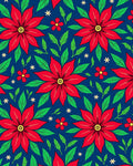 Bold Red Floral Pattern Rug