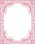Romantic Pink Heart Swirl Border Rug