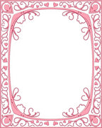 Romantic Pink Heart Swirl Border Rug