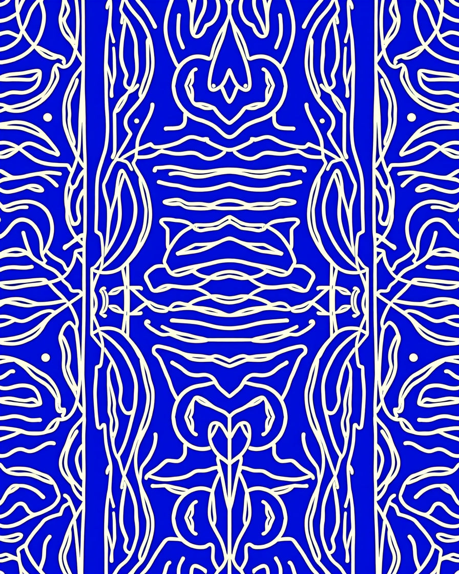 Bold Abstract Linear Organic Pattern Rug