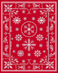 Red White Snowflake Pattern Rug