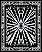 Radiating Sunburst With Geometric Border Rug