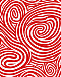 Crimson Swirls Abstract Stripe Rug