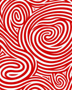 Crimson Swirls Abstract Stripe Rug
