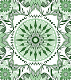 Green Floral Mandala Pattern Rug