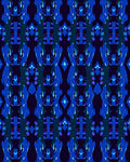 Geometric Blue Crystal Pattern Rug