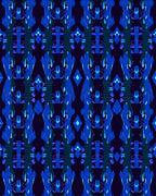 Geometric Blue Crystal Pattern Rug