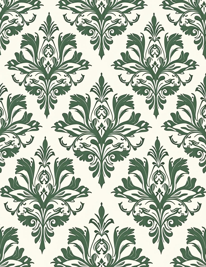 Classic Damask Floral Pattern Rug