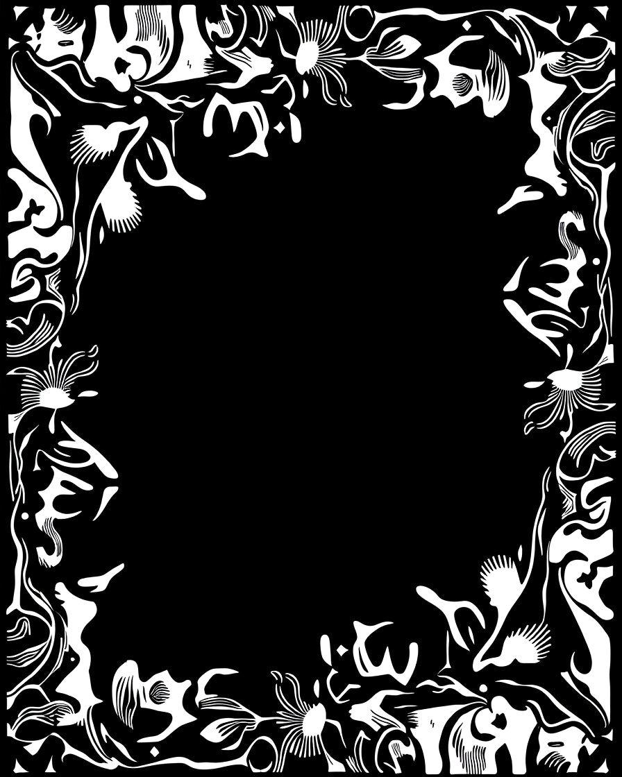 Ornate White Floral Abstract Design Rug