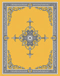 Ornamental Floral Medallion Yellow Rug