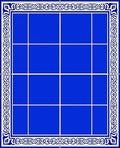 Classic Blue White Geometric Pattern Rug