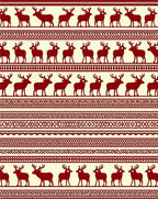 Deep Red Deer Patterned Ethnic Rug