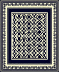 Intricate Geometric Bordered Cream Rug