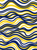 Navy Yellow Wave Pattern Rug