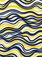 Navy Yellow Wave Pattern Rug