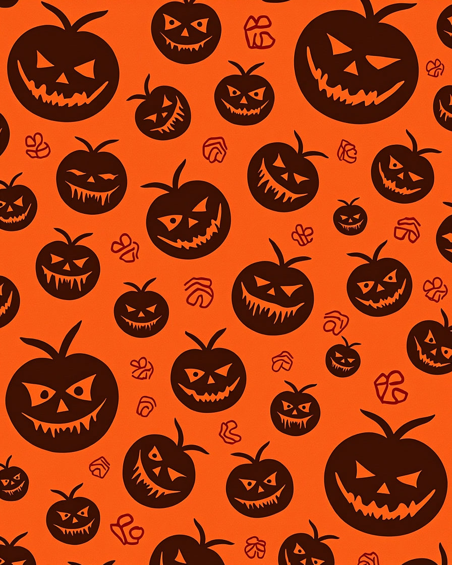 Spooky Pumpkin Face Pattern Design Rug
